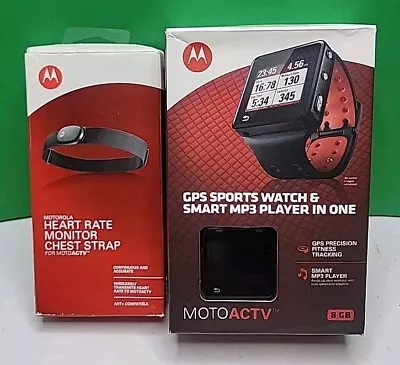 Motorola Motoactv Black/Red 8GB GPS Sports Watch & MP3 Player With Chest Strap. - Image 1 of 4