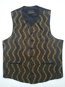 VEST Mens Brown size: Large Gold Waves InVoice Collection Easy Care Polyester - Picture 1 of 12