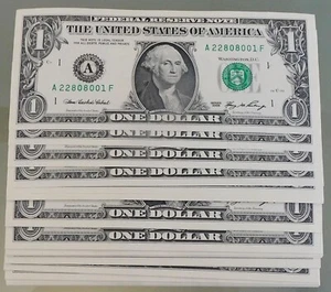 Lot of 100 FRN 2006 $1 Notes CUNC, Consecutive Serial Numbers, Boston Dollars - Picture 1 of 5