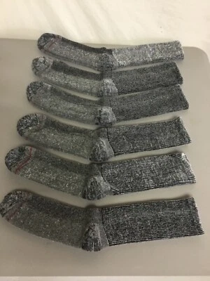 NUEVO SIN ETIQUETAS EE. UU. Para hombres 60% Mezcla Lana Merino Calcetines Talla XL Negro Mezcla 6 Pares #397U Foto 1 de 2