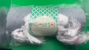 Gold Sol 100% Cotton Pestemal Towel (Turkish Towel) Grey 73 x 33 inches - Picture 1 of 3