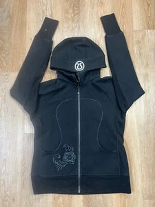 Lululemon Scuba Hoodie Womens 12 Black Jacket Hiver 2013 Limited Edition Floral - Picture 1 of 13
