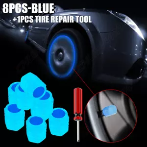 8PCS Car Auto Wheel Tire Tyre Air Valve Stem LED Light Caps Cover Accessories - Picture 1 of 8