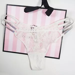 Victoria's Secret Very Sexy Sheer Shine Thong Panty (M) White NWT! - Picture 1 of 6