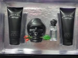 Ed Hardy Skulls and Roses by Christian Audigier 4PC Gift Set for Men  - Picture 1 of 3