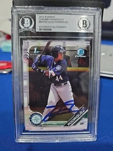 Bowman Chrome Julio Rodríguez 2019 1st Bowman BGS auténtico automático #BCP33 Mariners - Imagen 1 de 4
