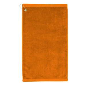 Premium Velour Golf Towel with Corner Hook &Grommet Placement-Orange - Picture 1 of 1