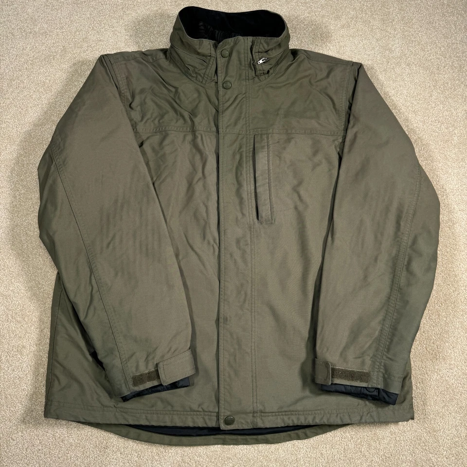 LL Bean Jacket Men Large Green Black 3 in 1 Coat Lined Outdoor Heavy Zip Winter - Image 1 of 4