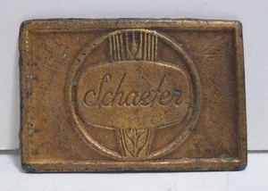 VINTAGE F. & M. SCHAEFER BREWING CO METAL 3.5" BEER BELT BUCKLE - Picture 1 of 3