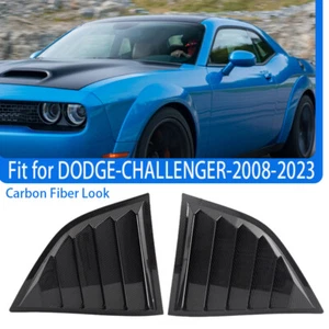 For 2008-2023 Dodge Challenger Carbon ABS Side Window Louvers Scoop Cover Vent - Bild 1 von 10