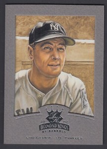Lou Gehrig 2002 Donruss Diamond Kings Silver Foil Grey Frame Card #143 /400