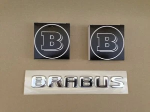 2021 MERCEDES S CLASS W223 BRABUS BADGE EMBLEM SET ORIGINAL HOOD BACK REAR - Picture 1 of 6