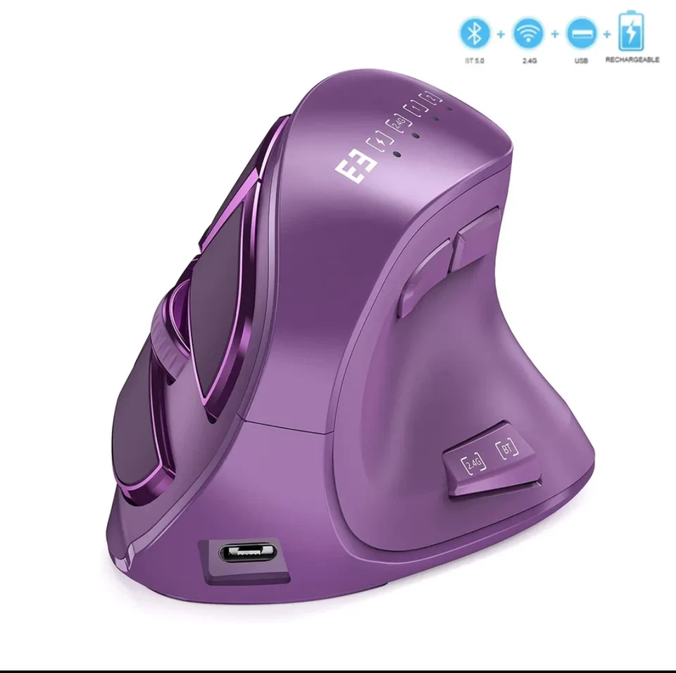 Ergonomic Mouse Silent Wireless, Bluetooth USB connection, Apple Mac and Windows - Image 1 of 4