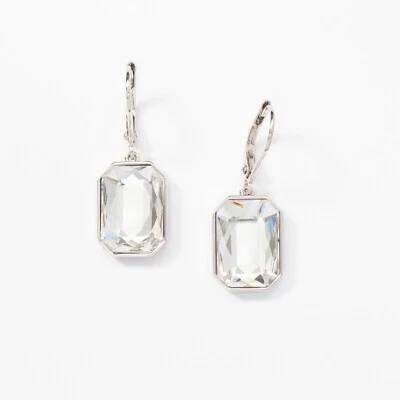 Pendientes de cristal transparente, (pendientes inspirados) cristal de piedra de toque de Swarovski Foto 1 de 2