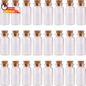 Maxmau 24PCS 10Ml Glass Bottles Cork Stoppers DIY Decoration Mini Glass Vials Co - Picture 1 of 12