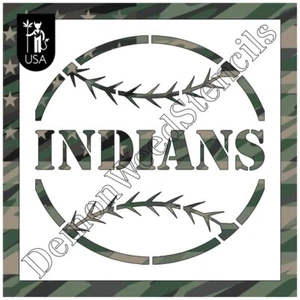 6"x6" Clear Plastic Stencil - Indians Baseball (SCA113) (.007") - Picture 1 of 2