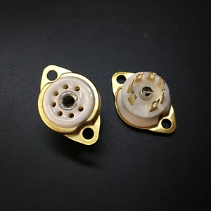Enchufe de tubos de vacío 2 piezas 7 pines para 6Z4 EAA91 EC92 6X4 EF91 EZ90 chapado en oro - Imagen 1 de 4