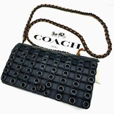 COACH Dinky with Coach Link Black/Black Copper Crossbody shoulder Bag USED JAPAN