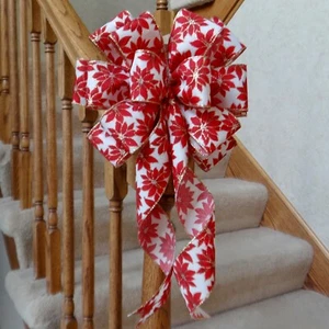 10" BREITE SCHÖNE WEIHNACHTSSTERN WEIHNACHTSSCHLEIFE ~ DEKOR FÜR KRÄNZE LATERNE SCHILD GESCHENKE - Bild 1 von 2