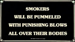 Smokers Will Be Pummeled enamelled steel fridge magnet by Ande Rooney - Picture 1 of 1