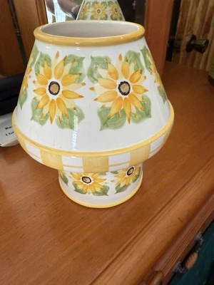 Sombra y base de velas Lg girasol utiliza velas grandes usadas Foto 1 de 4