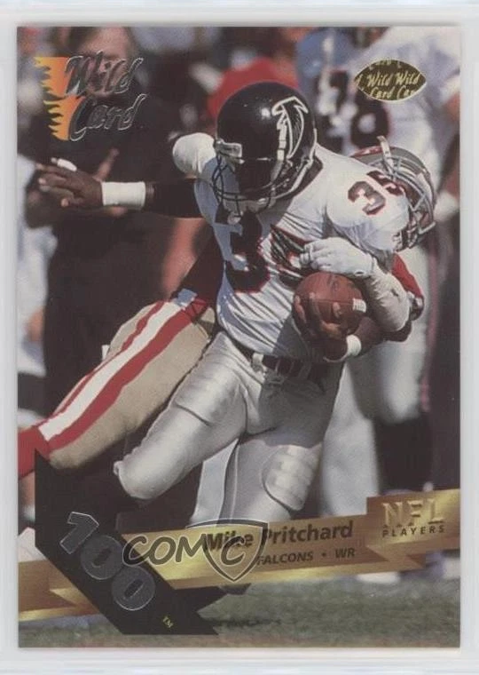 1993 Wild Card 100 Stripe Mike Pritchard #105 - Image 1 of 2