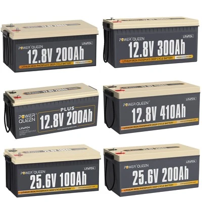Power Queen 12V 24V 36V 100Ah 200Ah 300Ah Lithium Battery for RV Solar Home lot - Image 1 of 4