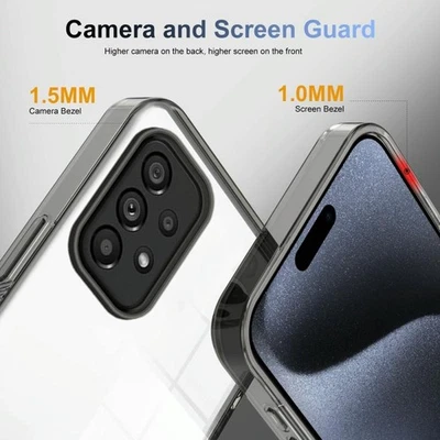 Custodia ibrida trasparente antiscivolo TPU per Samsung Galaxy A53 5G nera 2,5 - Immagine 1 di 4