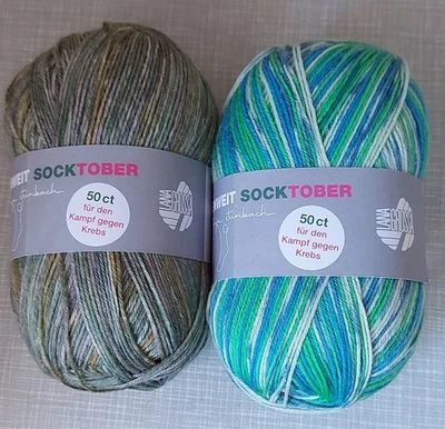 Lana Grossa Sockenwolle Meilenweit/ 2 Knäuel a) 100 g/LL 420  /grün Töne - Bild 1 von 3