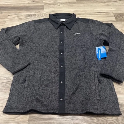 Columbia Sportswear Sweater Weather Shirt Jacket II Grey/Black Men LT $100 NWT - Image 1 of 4