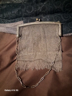 Cartera de malla vintage Whiting and Davis años 20 aleta plata alemana única  Foto 1 de 4