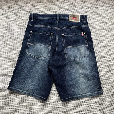 2000s Southpole Baggy Denim Shorts Size 36 Dark Wash Vintage Y2K - Image 1 of 4