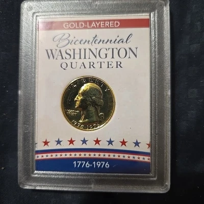  Gold Layered 1776-1976 Bicentennial Washington Quarter - Image 1 of 4