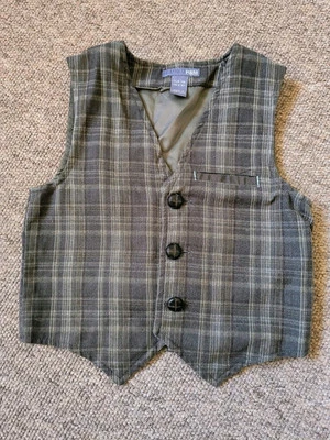 Children's Traditional Special Occasion Check Waistcoat Age 5 -6 - Image 1 of 4