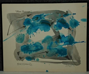LISTED ARTIST WILLIAM S GAMBLE MSU 1967 OPAQUE WATERCOLOR & iINDIA INK - Picture 1 of 3