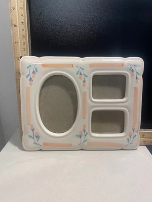 Picture Frame Floral Ceramic Collage  3 Photos watercolor - Image 1 of 2