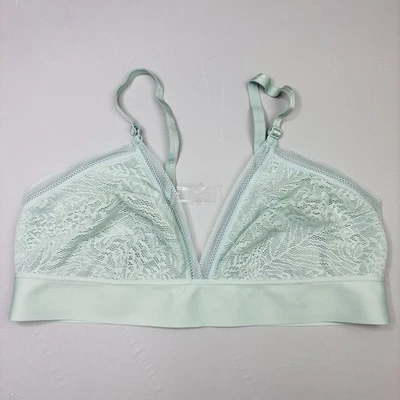 Soma Lace Triangle Bralette Bra Extra Large Green Stretchy Wire Free Strappy Bac - Image 1 of 4