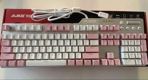 Ajazz Ak35i Mechanical Keyboard Pink White Gaming Typing Linear Switch - Picture 1 of 5