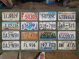 License Plate Mixed Lot 16 Craft Plates 1970 Ontario CANADA Oregon NC CA ND AL - Picture 1 of 1