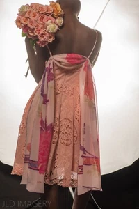 LEONARD PARIS COUTURE 'Exotic Love' SILK FLORAL STOLE WRAP -Bridal, Resort, Gift - Picture 1 of 7