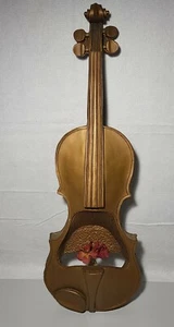 VTG 1967 Universal Statuary Corp Gold Violin Wall Decor Flower Holder 32+" Tall - Picture 1 of 4