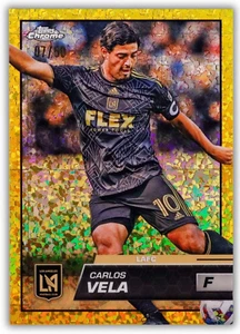 Carlos Vela 2023 Topps Chrome MLS #69 Gold Mini Diamond Refractor /50 - Picture 1 of 3