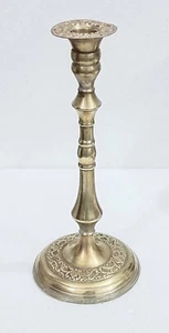 Vintage schöner handgefertigter & handgravierter Kerzenständer aus Messing #BRS-370 - Bild 1 von 6