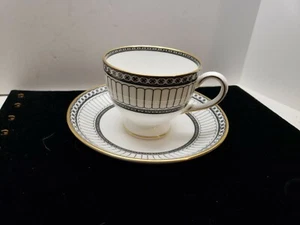 vintage Wedgwood Colonnade Black Cup and Saucer set bone china England - Picture 1 of 6