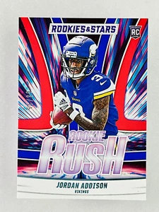 2023 Panini Rookies & Stars Jordan Addison RC Rush Serial #'d 3/15 Jersey MATCH! - Picture 1 of 2