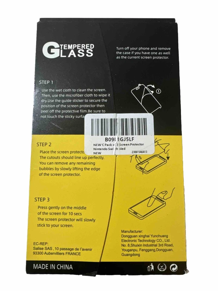 Nintendo Switch OLED Tempered Glass Screen Protector X3