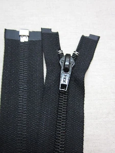 8 mm YKK Teilbaren Spirale Leder Reißverschluss Schwarz 80 cm ( 8 YKK S L R VS - Picture 1 of 2