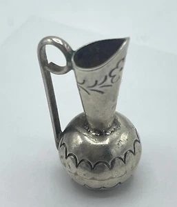Doll house Sterling silver 925 pitcher miniature charm vase Figurine - Picture 1 of 10