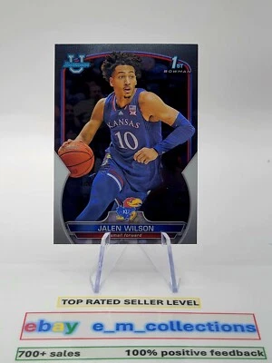 JALEN WILSON 2022-23 Bowman Chrome U 1st Bowman ROOKIE Card #67 Kansas MT-GEM MT - Image 1 of 2