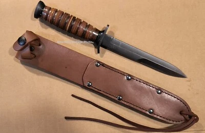 REPRO WWII M3 FIGHTING TRENCH KNIFE IMPORT + ONTARIO KNIFE CO SCABBARD OKC - Image 1 of 4